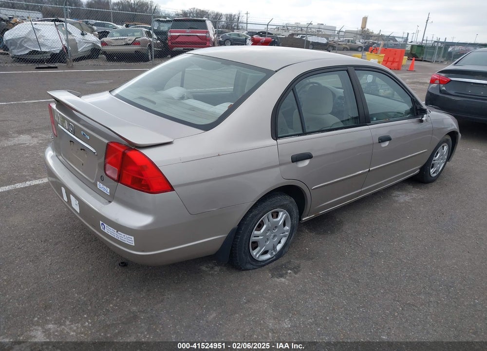 2001 HONDA CIVIC LX VIN: 1HGES165X1L013445