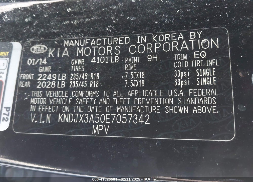 2014 KIA SOUL VIN: KNDJX3A50E7057342