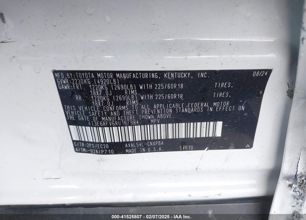 2024 TOYOTA RAV4 HYBRID XSE VIN: 4T3E6RFV6RU167984