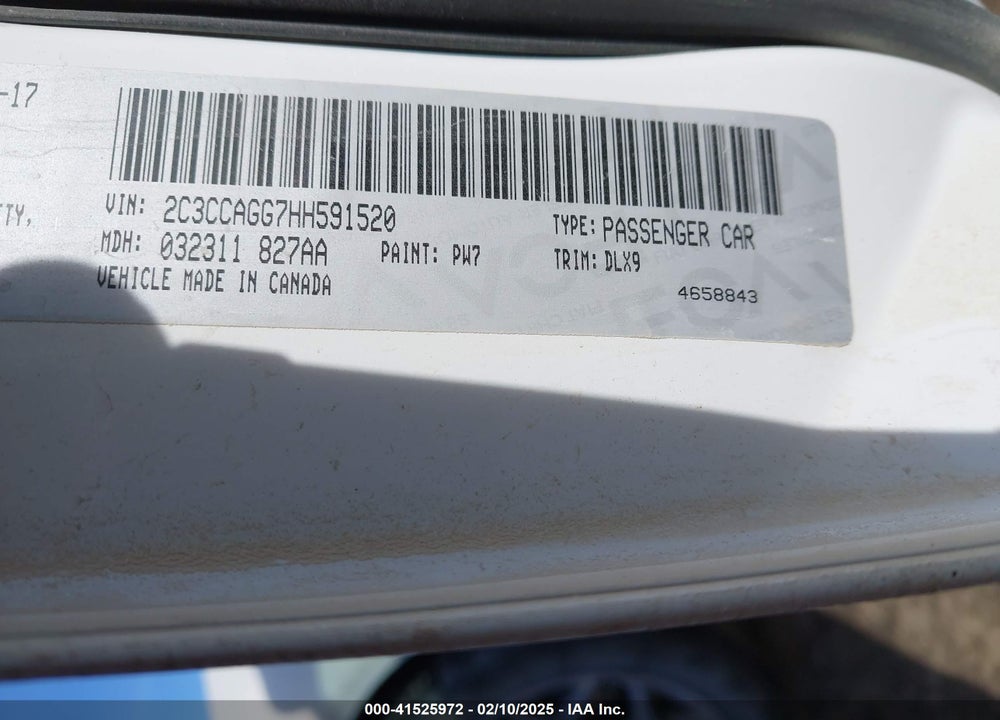 2017 CHRYSLER 300 VIN: 2C3CCAGG7HH591520