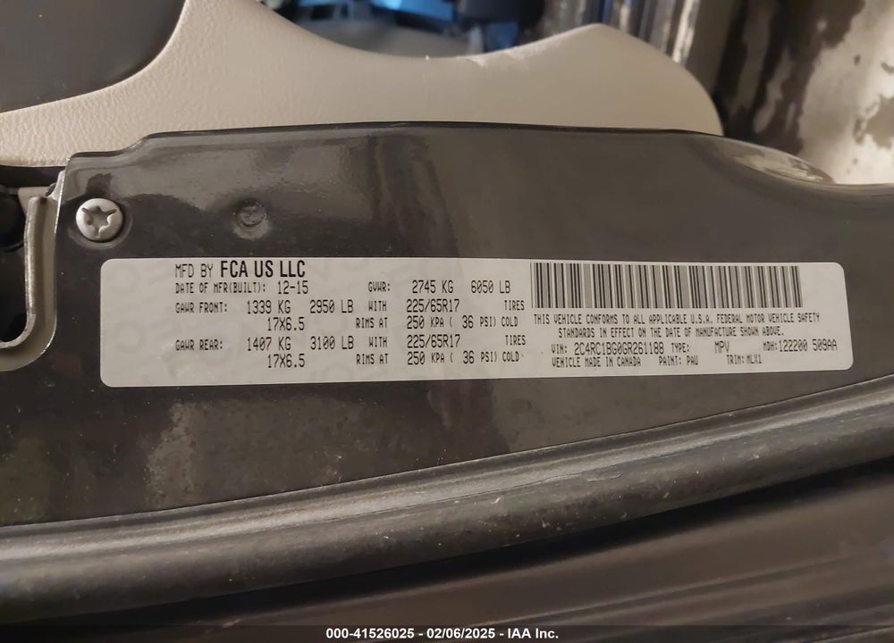 2016 CHRYSLER TOWN & COUNTRY TOURING VIN: 2C4RC1BG0GR261188