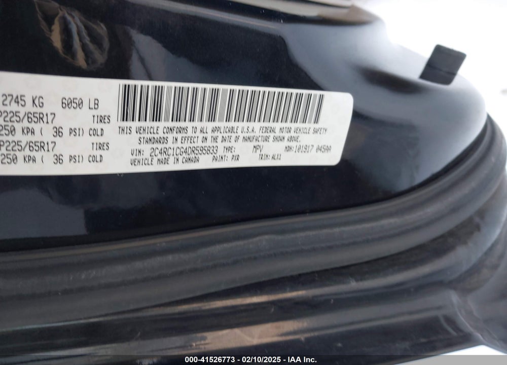 2013 CHRYSLER TOWN & COUNTRY VIN: 2C4RC1CG4DR595833