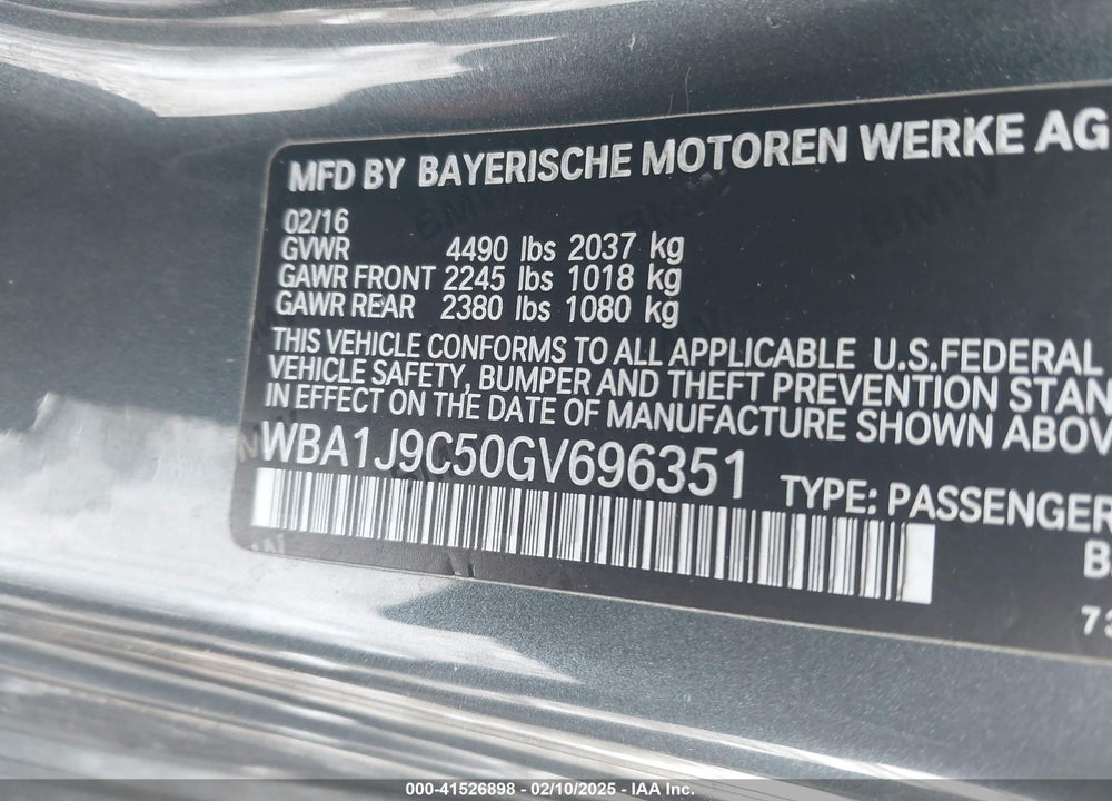 2016 BMW M235I VIN: WBA1J9C50GV696351