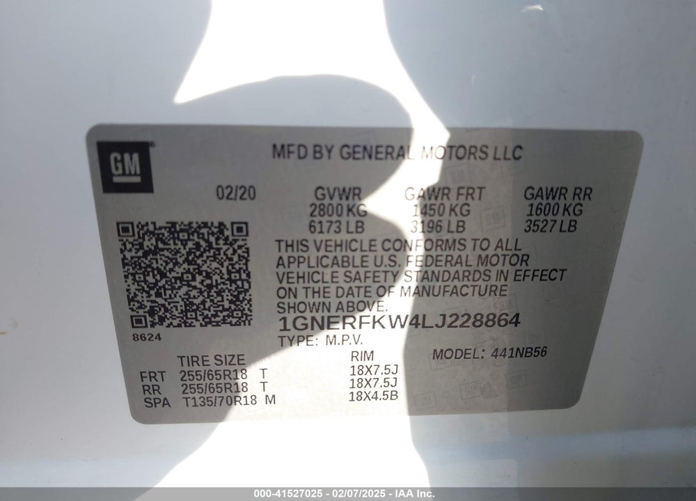 2020 CHEVROLET TRAVERSE FWD LS VIN: 1GNERFKW4LJ228864