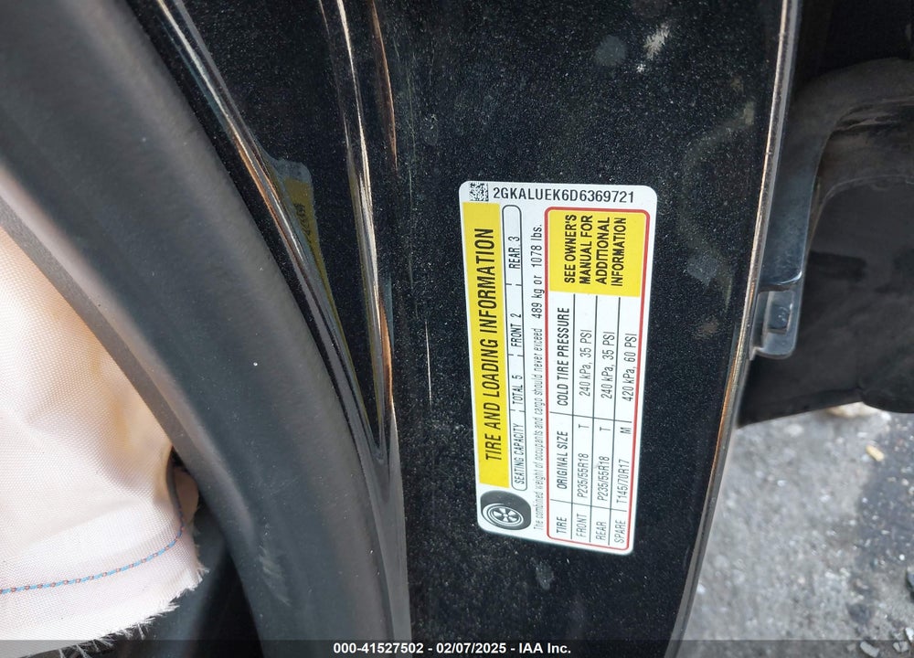 2013 GMC TERRAIN VIN: 2GKALUEK6D6369721