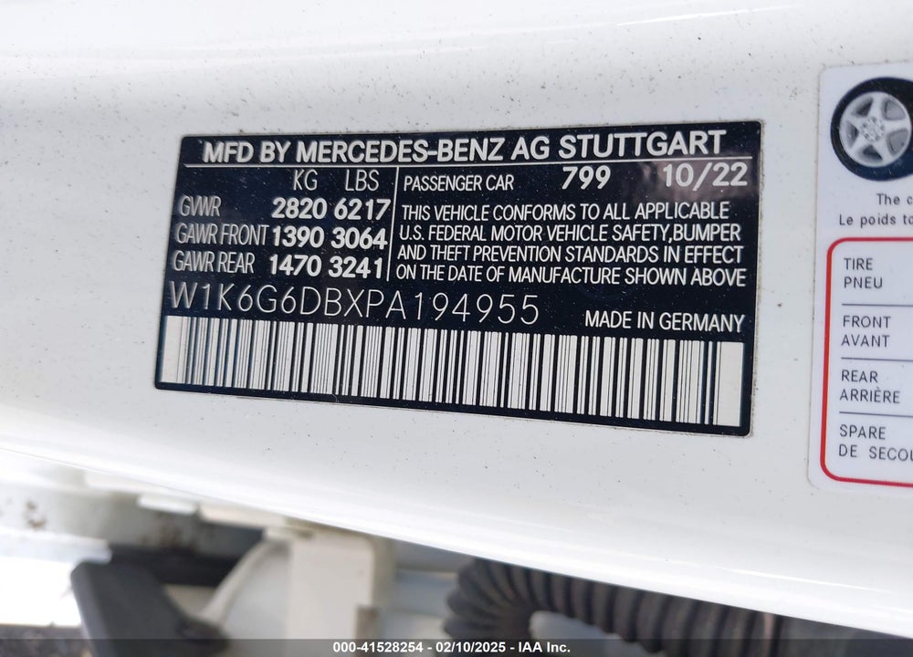 2023 MERCEDES-BENZ S 500 VIN: W1K6G6DBXPA194955