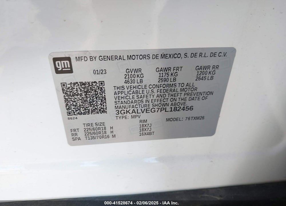 2023 GMC TERRAIN AWD SLT VIN: 3GKALVEG7PL182456