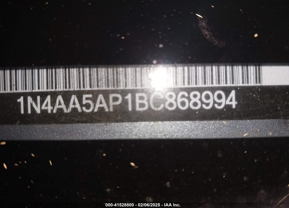 2011 NISSAN MAXIMA 3.5 SV VIN: 1N4AA5AP1BC868994