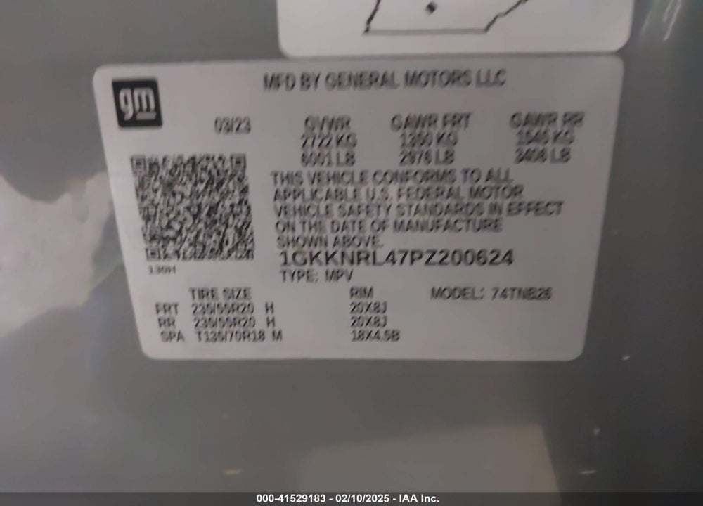 2023 GMC ACADIA VIN: 1GKKNRL47PZ200624