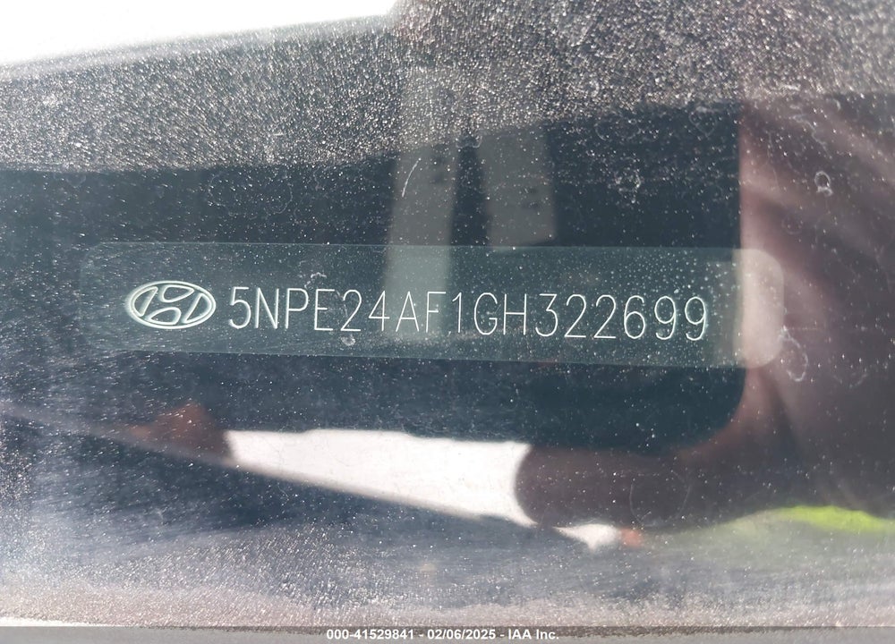 2016 HYUNDAI SONATA VIN: 5NPE24AF1GH322699