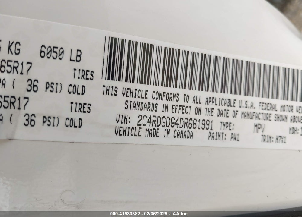 2013 DODGE GRAND CARAVAN CREW VIN: 2C4RDGDG4DR661991