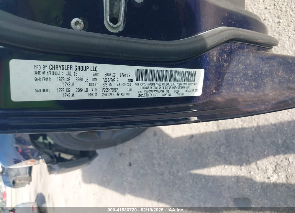 2012 RAM 1500 ST VIN: 1C6RD6FP7CS302436