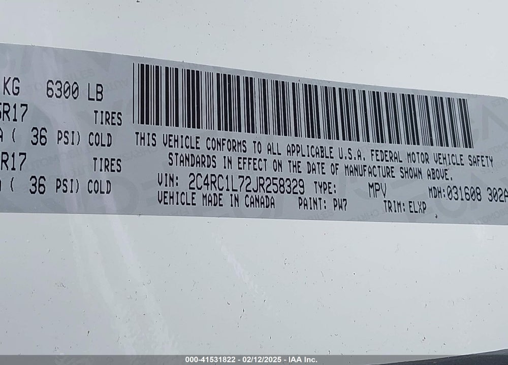 2018 CHRYSLER PACIFICA HYBRID TOURING L VIN: 2C4RC1L72JR258329