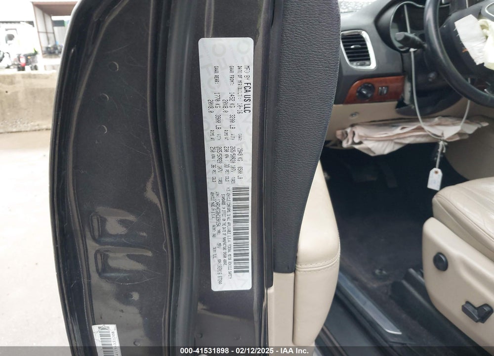 2017 DODGE DURANGO VIN: 1C4RDHEG8HC690154