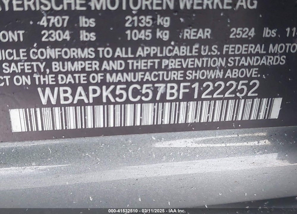 2011 BMW 328I XDRIVE VIN: WBAPK5C57BF122252