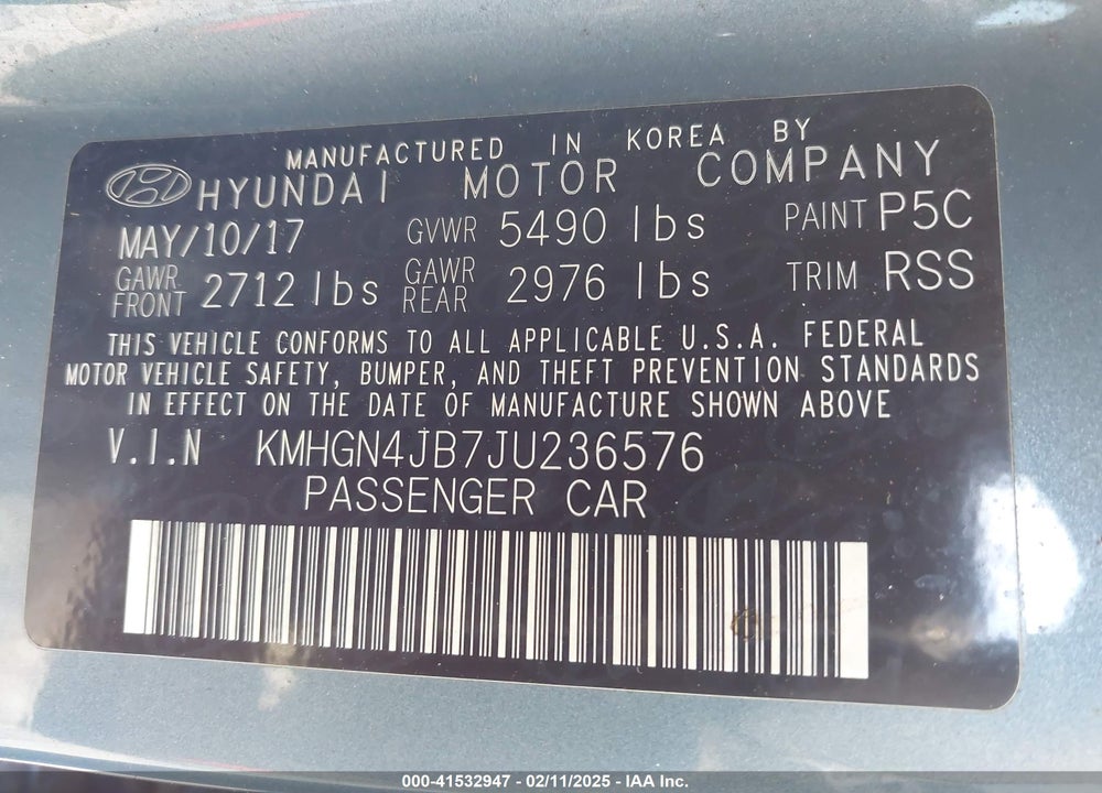 2018 GENESIS G80 3.3T SPORT VIN: KMHGN4JB7JU236576