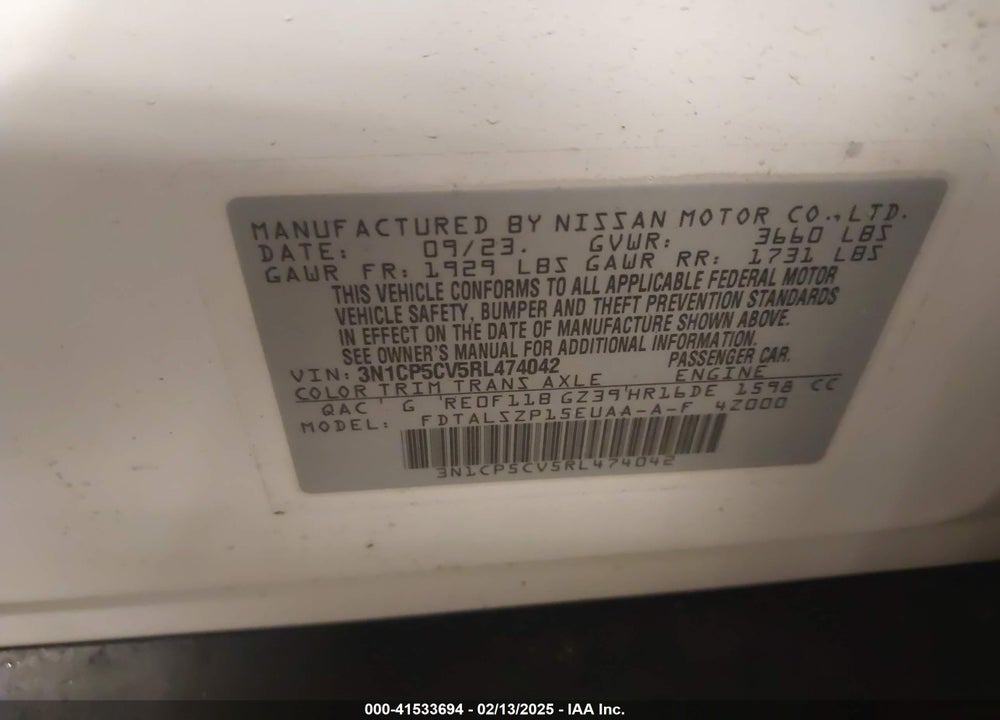 2024 NISSAN KICKS VIN: 3N1CP5CV5RL474042