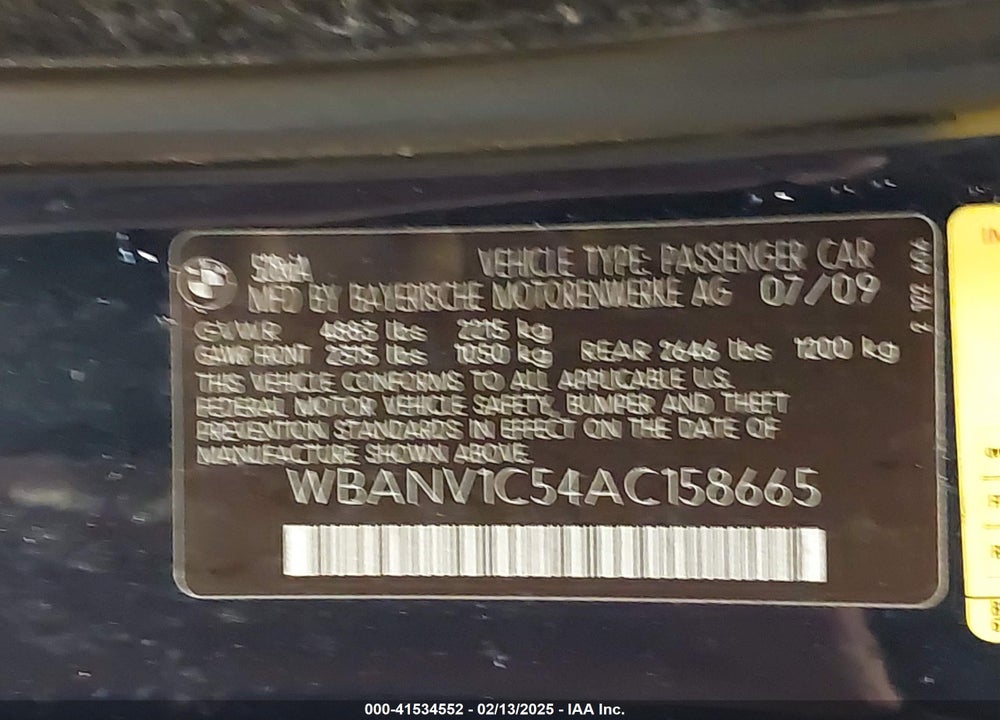 2010 BMW 528I VIN: WBANV1C54AC158665