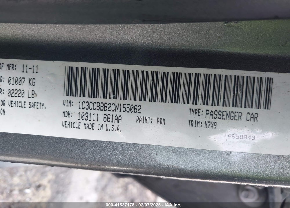 2012 CHRYSLER 200 TOURING VIN: 1C3CCBBB2CN155062