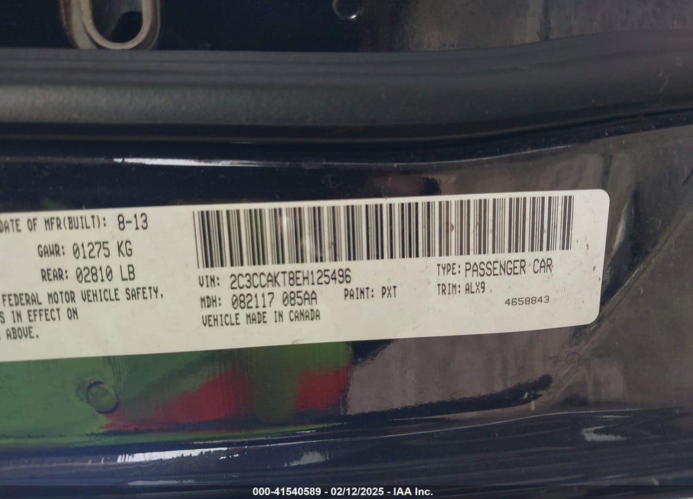 2014 CHRYSLER 300C VIN: 2C3CCAKT8EH125496
