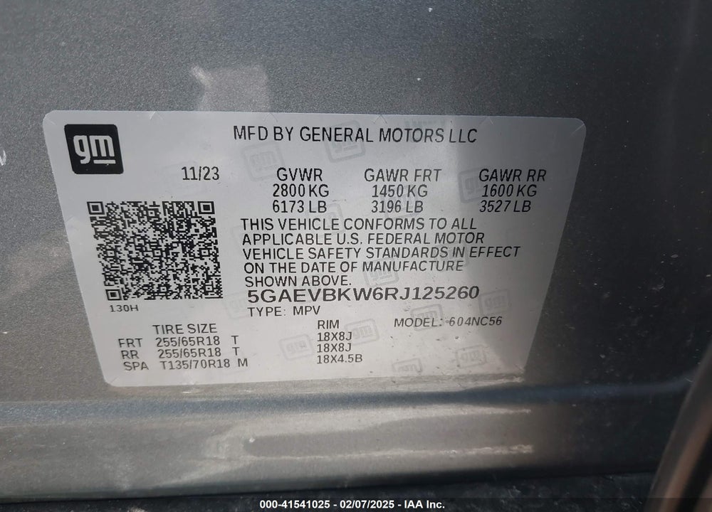 2024 BUICK ENCLAVE PREMIUM AWD VIN: 5GAEVBKW6RJ125260
