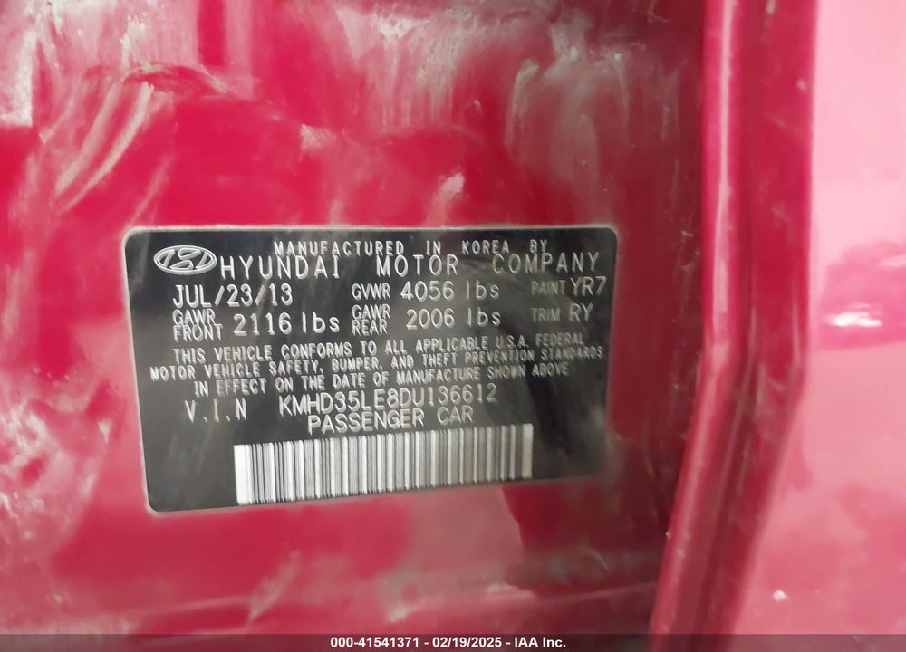 2013 HYUNDAI ELANTRA GT VIN: KMHD35LE8DU136612