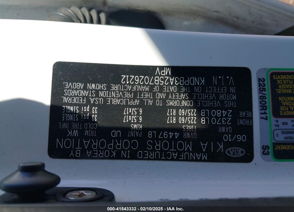 2011 KIA SPORTAGE LX VIN: KNDPB3A25B7026212