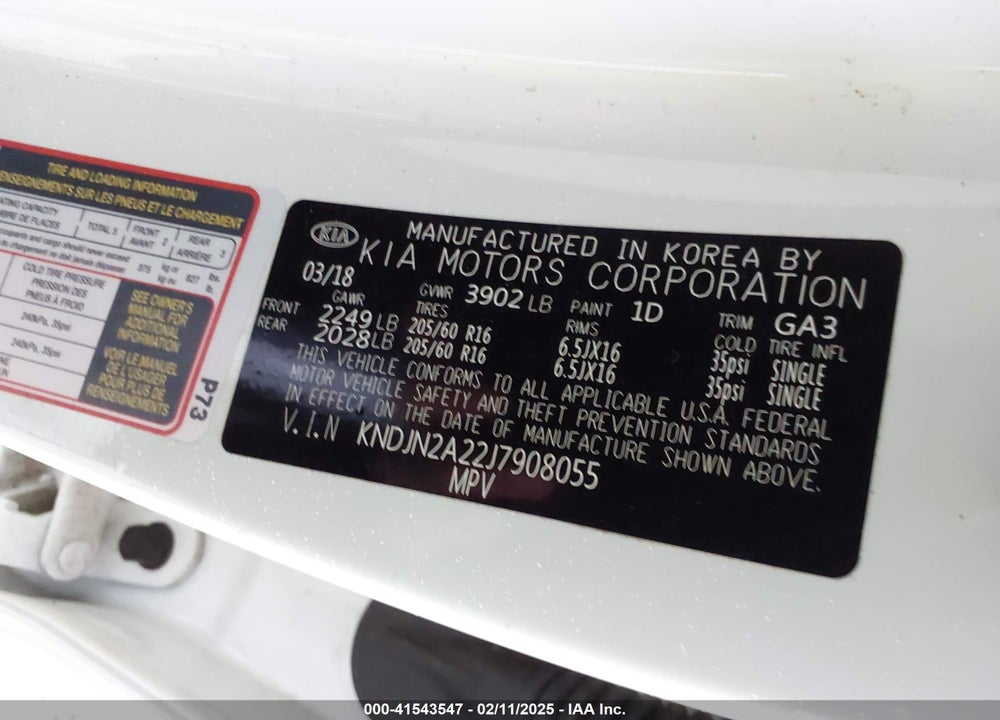 2018 KIA SOUL VIN: KNDJN2A22J7908055