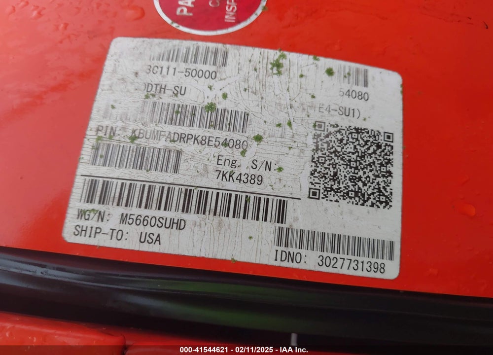 2020 KUBOTA M5660SU VIN: KBUMFADRPK8E54080