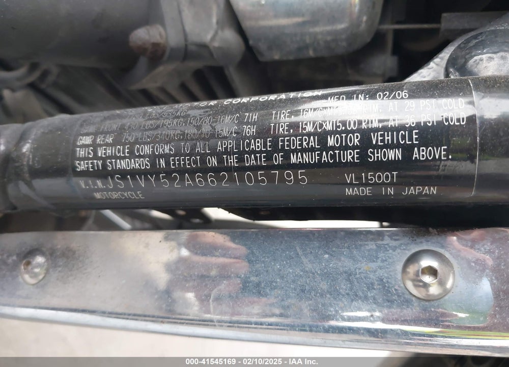 2006 SUZUKI C90 VIN: JS1VY52A662105795