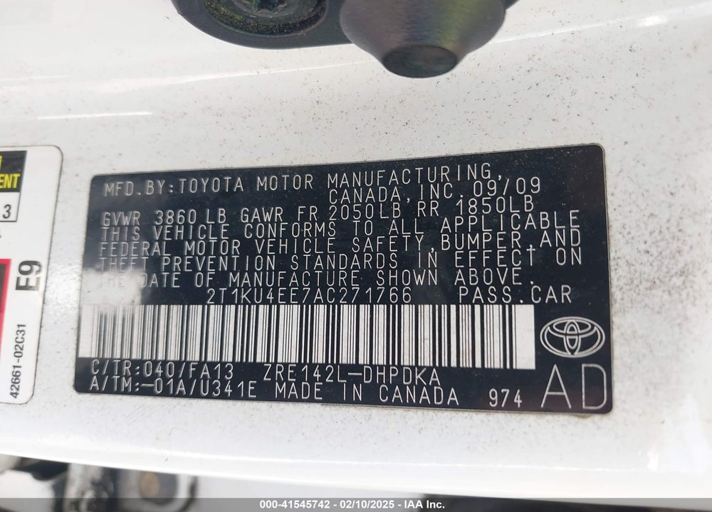 2010 TOYOTA MATRIX VIN: 2T1KU4EE7AC271766
