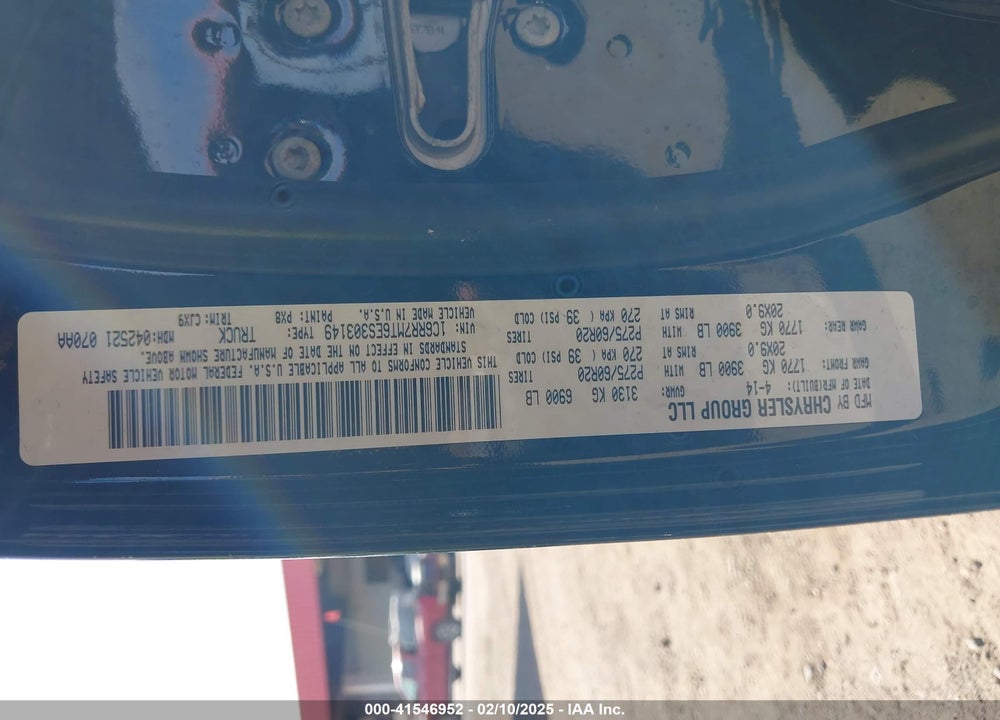 2014 RAM 1500 VIN: 1C6RR7MT6ES303149
