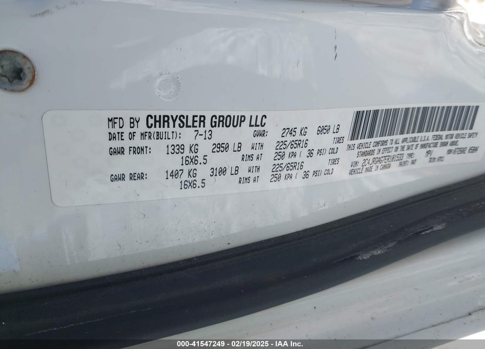 2014 RAM CARGO TRADESMAN VIN: 2C4JRGAG7ER101533