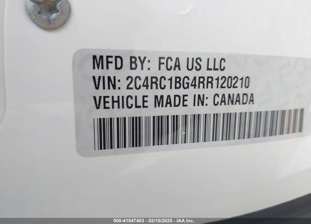 2024 CHRYSLER PACIFICA TOURING L VIN: 2C4RC1BG4RR120210