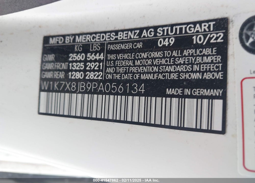 2023 MERCEDES-BENZ AMG GT 63 4-DOOR COUPE VIN: W1K7X8JB9PA056134
