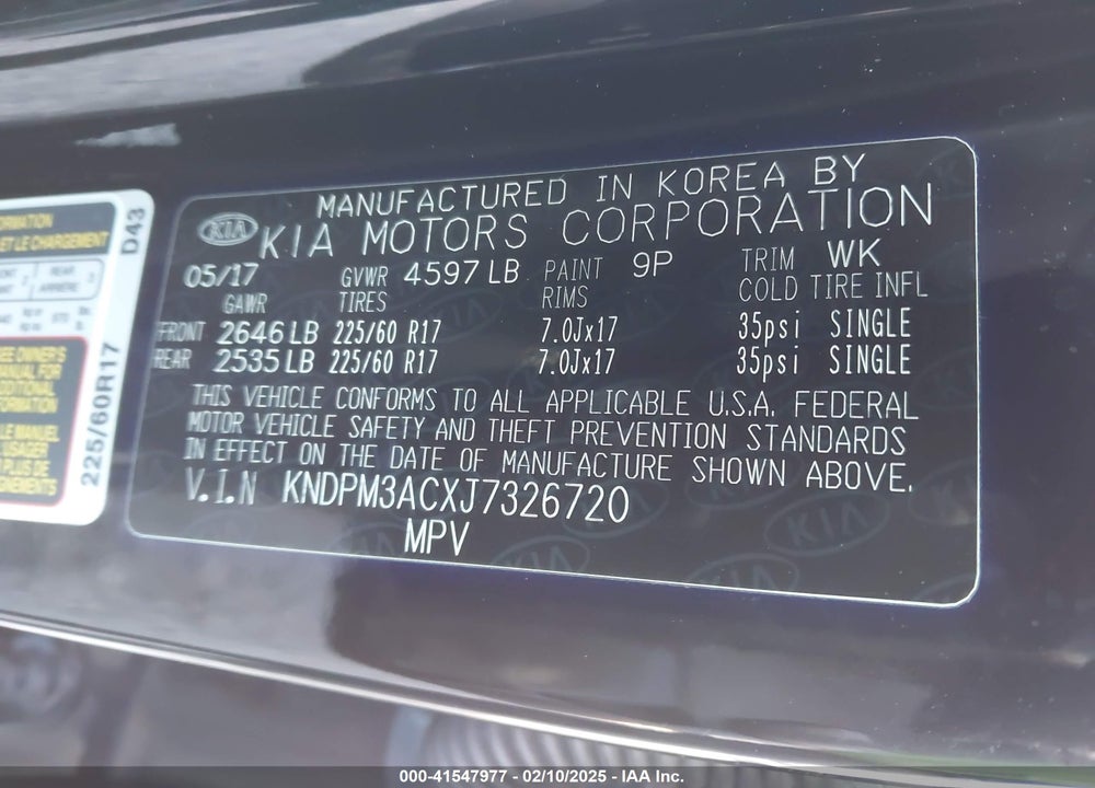 2018 KIA SPORTAGE LX VIN: KNDPM3ACXJ7326720