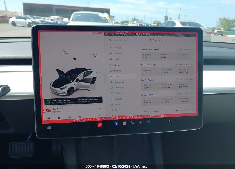 2022 TESLA MODEL 3 REAR-WHEEL DRIVE VIN: 5YJ3E1EA1NF241533