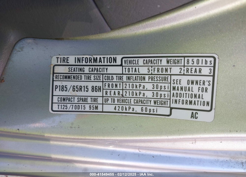 2002 HONDA CIVIC EX VIN: JHMES26842S001599