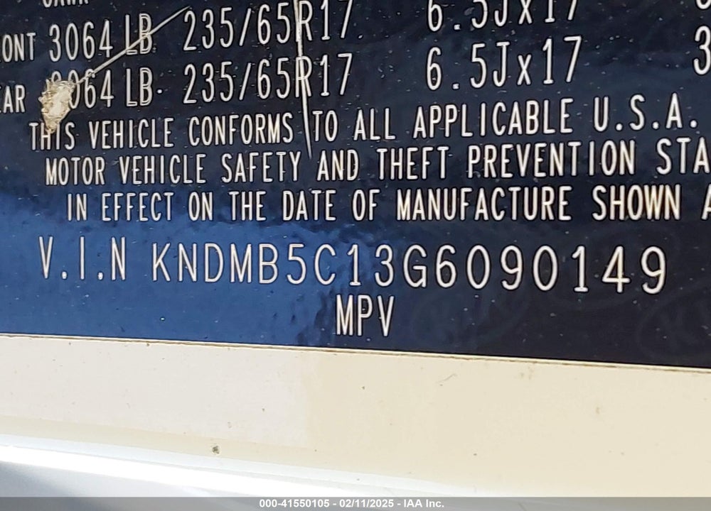 2016 KIA SEDONA LX VIN: KNDMB5C13G6090149
