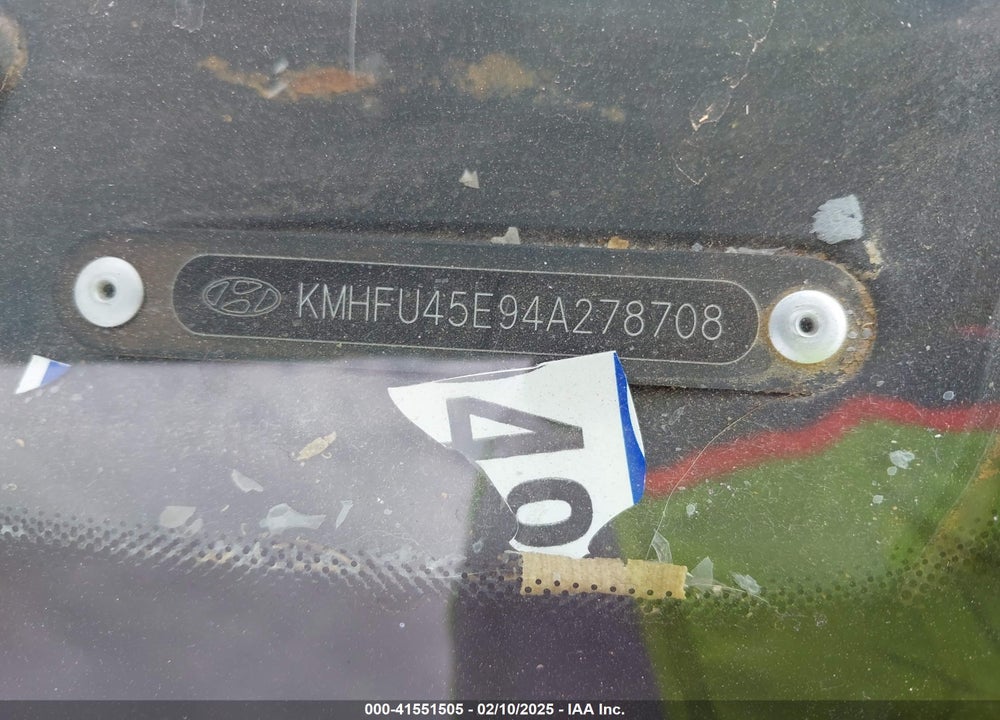 2004 HYUNDAI XG350 L VIN: KMHFU45E94A278708