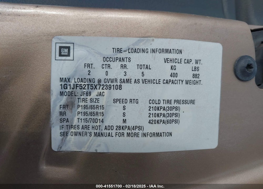 1999 CHEVROLET CAVALIER LS VIN: 1G1JF52T5X7239108