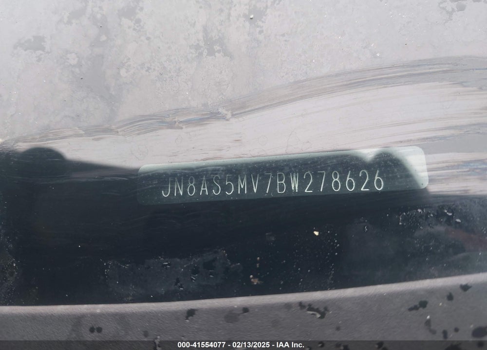 2011 NISSAN ROGUE SV VIN: JN8AS5MV7BW278626