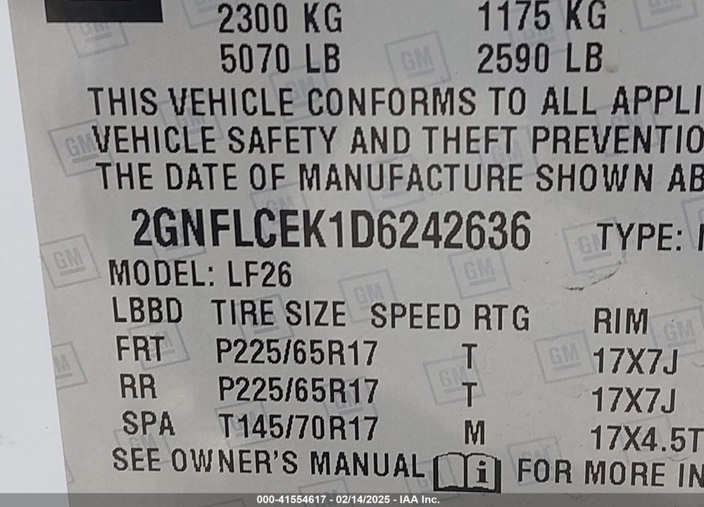 2013 CHEVROLET EQUINOX LS VIN: 2GNFLCEK1D6242636