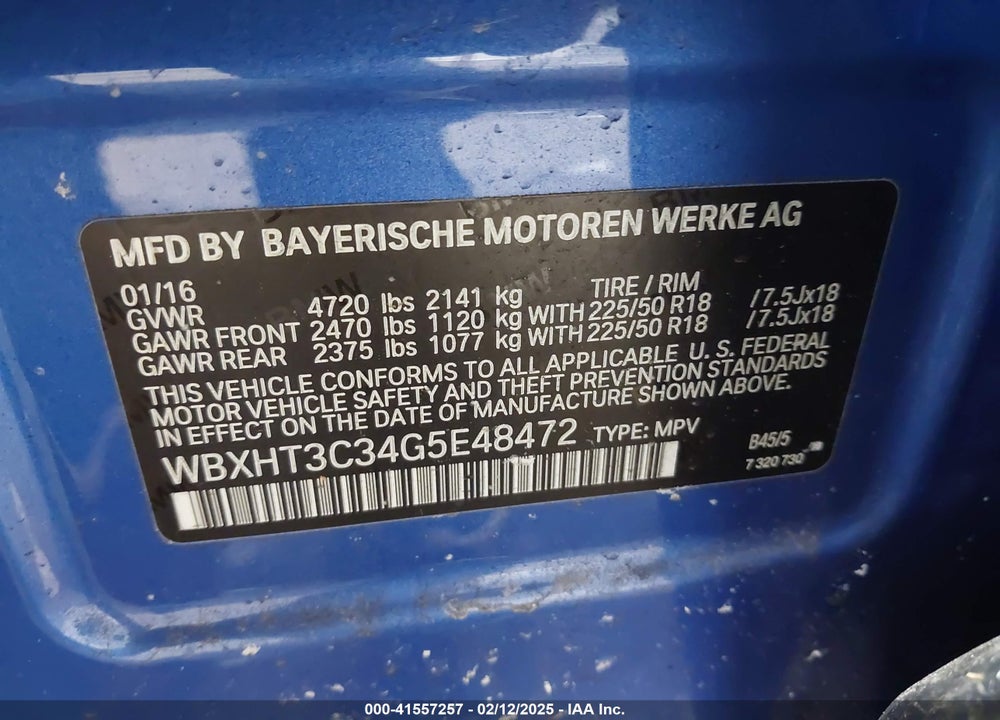 2016 BMW X1 XDRIVE28I VIN: WBXHT3C34G5E48472