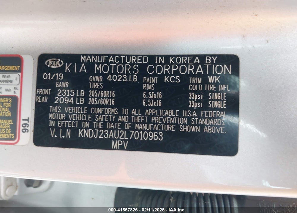 2020 KIA SOUL VIN: KNDJ23AU2L7010963