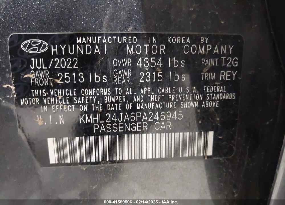 2023 HYUNDAI SONATA VIN: KMHL24JA6PA246945