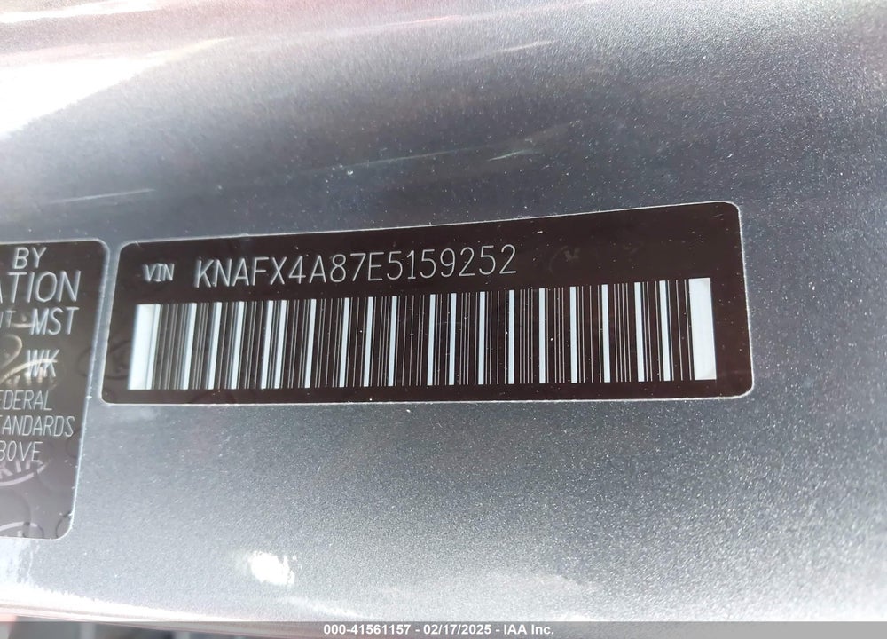 2014 KIA FORTE VIN: KNAFX4A87E5159252