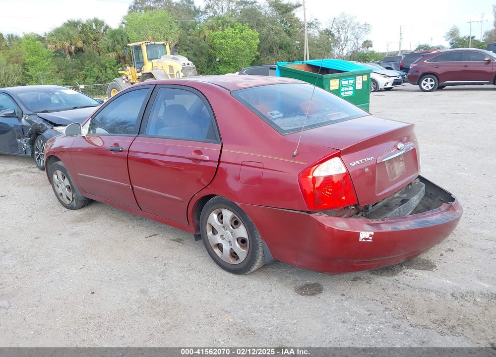 2006 KIA SPECTRA VIN: KNAFE121765272013