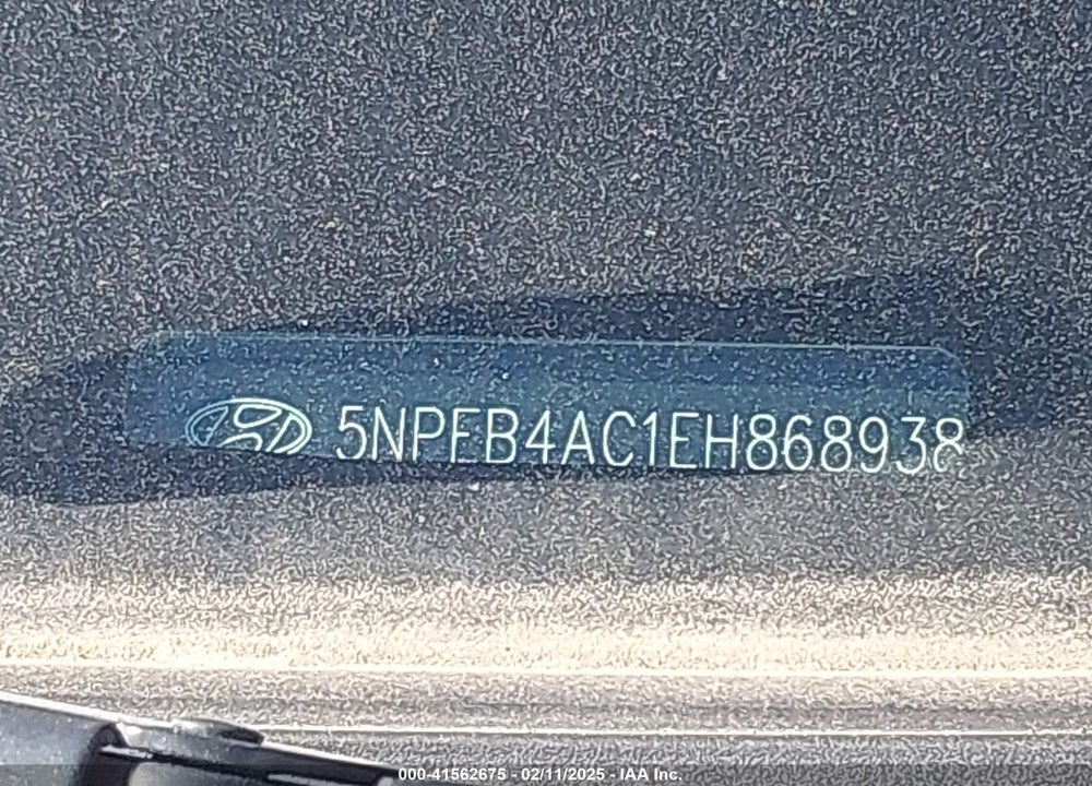 2014 HYUNDAI SONATA VIN: 5NPEB4AC1EH868938