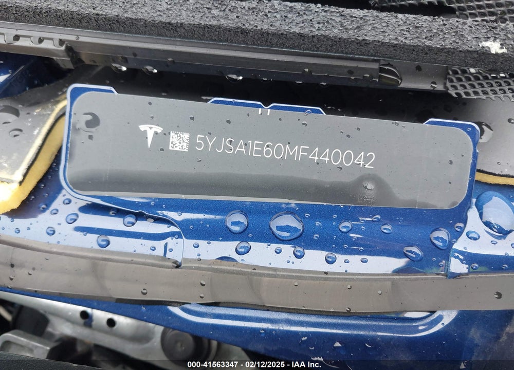 2021 TESLA MODEL S VIN: 5YJSA1E60MF440042